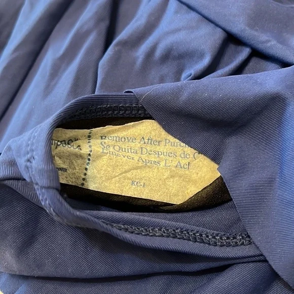 Chaps One piece Swimsuit. Blue with skirt. Size 14. Slimming Fit. - Picture 4 of 8